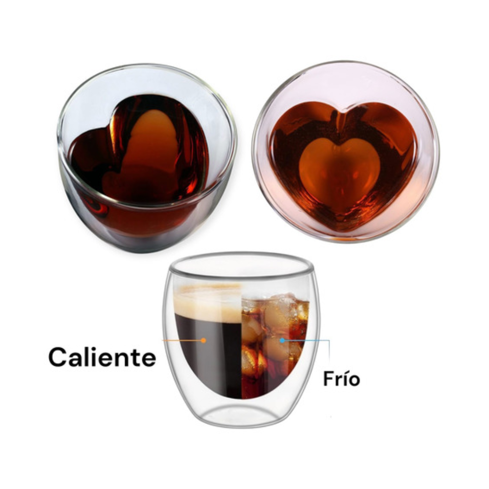 Set 6 Tazas Forma Corazon 150ml